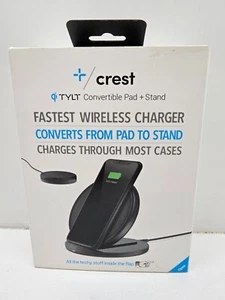 TYLT Crest Convertible Wireless Charging Pad and Stand for iPhone&Samsung-Black - Picture 1 of 2