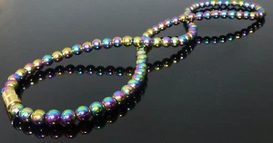 COLLAR DE HEMATITA ARCO IRIS NO MAGNÉTICO cuentas de 6 mm - Imagen 1 de 3