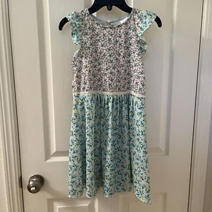 Zara Kids Floral Patchwork Dress Pink Blue Yellow Girls Size 9 - Picture 1 of 15