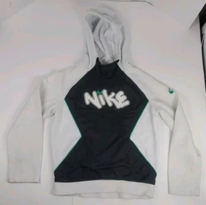 Nike vintage hoodie White Black Green Boys Large Womens Med Retro Playful Logo - Picture 1 of 8