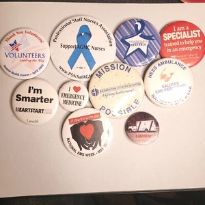 Emergency Workers Nursing Medical Lifestar Button Lot Of 10 Specialists EMS - Picture 1 of 7