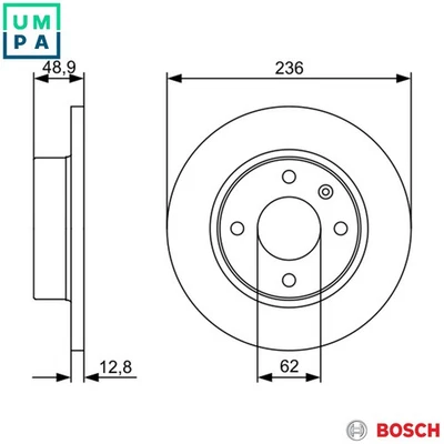 2x BRAKE DISC 0 986 479 491 FOR SKODA FORMAN/Forman FAVORIT/Pickup 1.3L 4cyl - Image 1 of 4