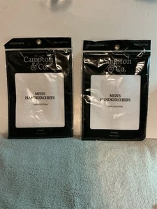 Campton & Company Herren Taschentücher Doppelpack Stück Weiß Neu - Bild 1 von 3