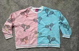 Queen of Sparkle Tennis Pullover rosa blau Gr. XL sportlich - Bild 1 von 3