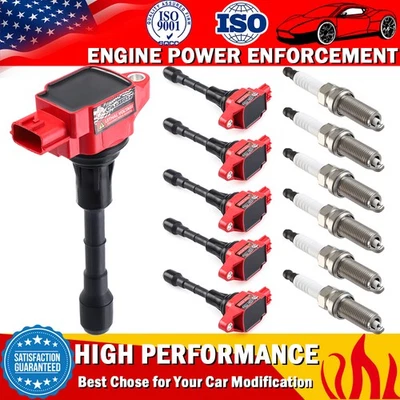 6 Pack Ignition Coil & Spark Plug For Nissan Maxima Altima Murano Quest Infiniti — 第 1/4 张图片