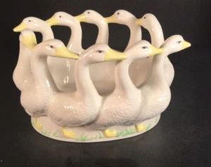 Vintage Holland Mold Hand Painted Gaggle of Geese Center Piece Bowl/Planter - Picture 1 of 7