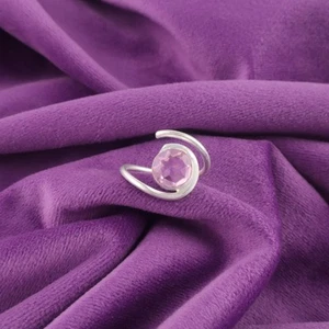 925 Sterling Silver Faceted Morganite Gemstone New Band Ring Jewelry US All Size - Picture 1 of 6