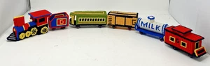 Vintage Weihnachten Zug Garn genäht Kunststoff Dekor Handarbeit 24" - Bild 1 von 4