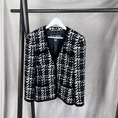 Escada 黑白粗花呢羊毛西装外套 36 码 — 第 1/4 张图片