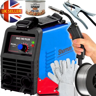 Sherman MIG 140 FLUX Gasless Welder + Full Kit Flux Wire & Accessories FLUX - Image 1 of 4