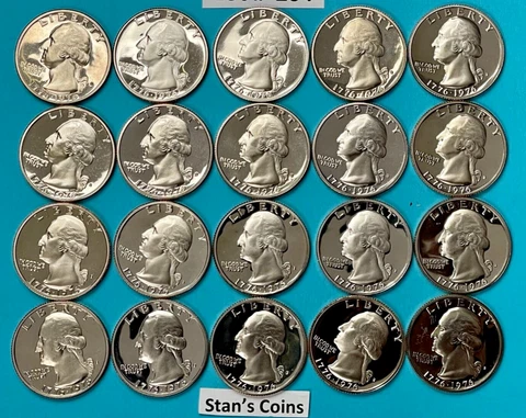 1976 S PROOF Bicentennial Washington Quarter Dollar Lot of 20 Coins | DEEP CAMEO Cover