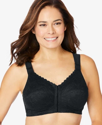 Comfort Choice 27-1105-9 Lace Posture Wireless Bra Front Closure 40B Black * - Image 1 of 4