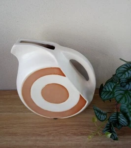 Lazy Susan Brand Jug Vase stoneware circles design large modern white terracotta - Picture 1 of 9