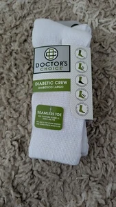 Doctors Choice Diabetic Socks for Men Seamless  with Non-Binding 2 Pair Crew - Picture 1 of 4