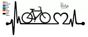 2 Vinyl Aufkleber ELEKTROKARDIOGRAMM LIEBE LOVE FAHRRAD Motorrad Auto Helm Sticker PC - Bild 1 von 2