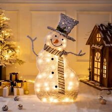 32" Outdoor Christmas Lighted Snowman Yard Decor with 31PCS Warm White LED Light