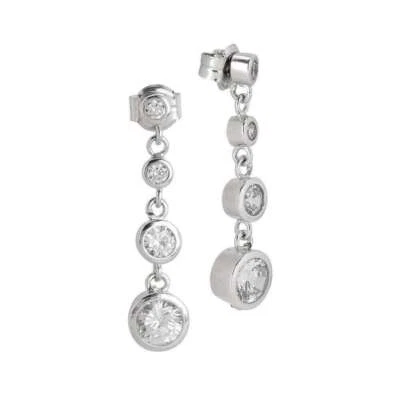 ORECCHINI DONNA BOCCADAMO PENDENTE ARGENTO 925 OR660 zirconi pendenti degradè - Immagine 1 di 3