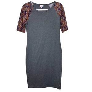 Lularoe Julia Dress S Grey Stretch Multicolor Short Sleeve Dress Size Small - Picture 1 of 8
