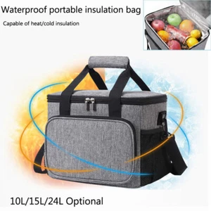 Outdoor Insulated Lunch Bag Thermal Cooler Food Picnic Storage Box Handbag New - Picture 1 of 16