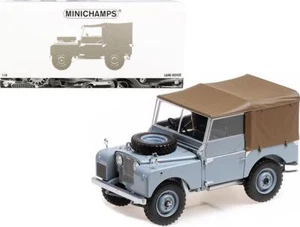 1949 Land Rover RHD (Right Hand Drive) Gray with Brown Canopy 1/18 Diecast Model - Picture 1 of 2