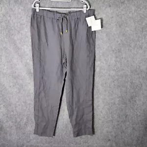 Ellen Tracy Pants L 100% Linen Breathable Coastal Lightweight Woven Straight Leg - Picture 1 of 9