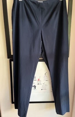 Leggiadro sz 14 темно-синий хлопок шелк поли лайкра стороны молнии nubby платье брюки - Изображение 1 из 4