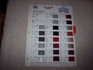 1983 TOYOTA EXTERIOR DU PONT PAINT CHIP COLOR CHART #213 - Bild 1 von 4