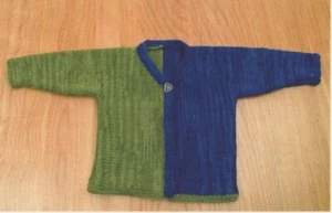 ShiBui Knitting Pattern Two Color Cardigan uses ShibuiKnits Sock - Baby 0-18mos - Picture 1 of 2