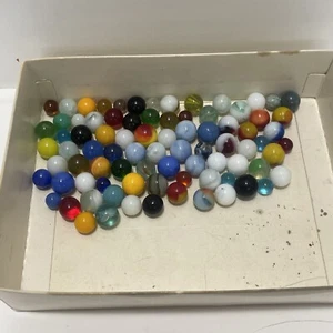 Vintage Marbles Peltier Vitro Master MK WV Swirl & Mixed Lot of 80 MAC10185 - Picture 1 of 8