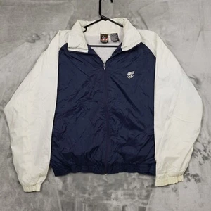 VTG 90s USA Olympic JC Penney Full Zip Windbreaker Jacket Men's Large - Picture 1 of 8