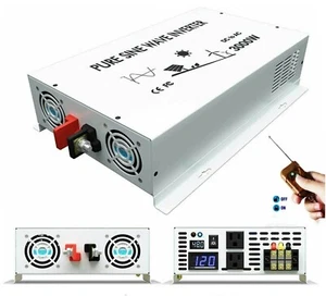 Inverter di potenza auto onda sinusoidale pura 3000W 48V DC a 110/220V AC interruttore remoto - Foto 1 di 9