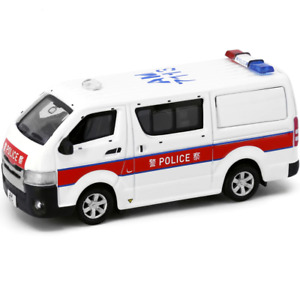 Tiny City Diecast Toyota Hiace Hong Kong Police, Silver Wheels AM7113 1:64 Scale