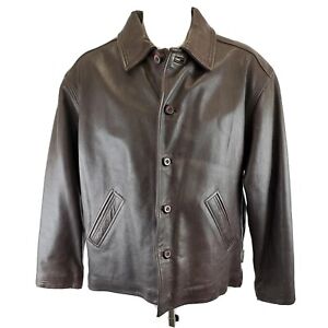 Vintage Men's Brown Leather Jacket XL Wallace Sacks
