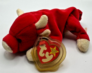 Ty Beanie Baby Snort The Bull 1995 5th Gen Swing Tag 6th Gen Tush Tag Stamp 486