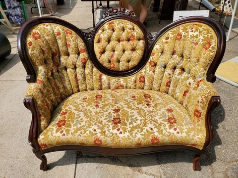 Beautiful Antique Victorian Loveseat Cover