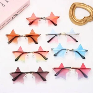 for Women & Men Party Glasses Star Shape Sun Glasses Rimless Sunglasses - Picture 1 of 20