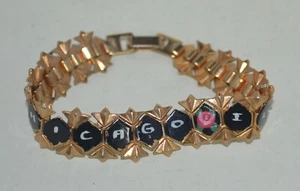 Chicago IL Gold Gliederarmband Rosen - Bild 1 von 3