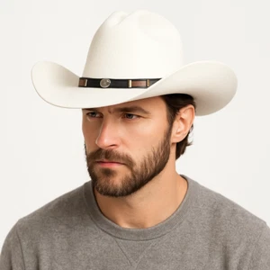 Gladwin Bond Wool Cowboy Hat –Western Cattleman Fedora, Wide Brim Sun Hat Unisex - Picture 1 of 47