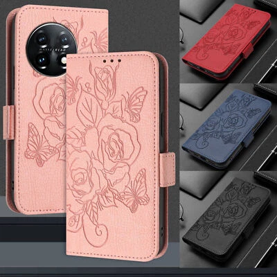 Luxury Rose Wallet Phone Case for OnePlus 10 Pro 12 11 10R 9 Nord CE 4 N300 N20 - Image 1 of 4