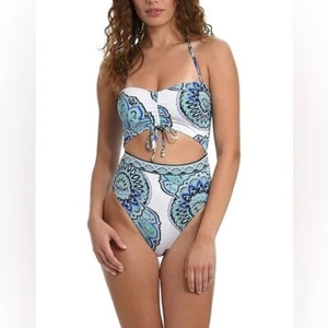 Sunshine79 | Costume da bagno donna fantasia boho Halter pezzo unico taglia 10 nuovo senza etichette - Foto 1 di 11