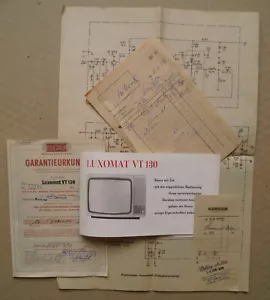 TV Luxomat VT 130 Konvolut Originaler Unterlagen DDR 1978 - Bild 1 von 12