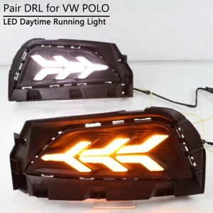 For VW Polo 2019 2020 DRL Daytime Running Light LED Lamp with Turn Signal #YG - Picture 1 of 11