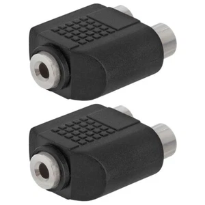 2 Pcs 3.5mm Mono Female to Dual 2 RCA Female Y Splitter Audio Adapter Converter - Picture 1 of 2