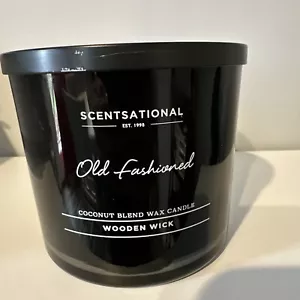 Vela Scentsational ANTIGUA MECHA DE MADERA TALLA JUMBO 26 OZ ¡NUEVA! NEGRO - Imagen 1 de 5