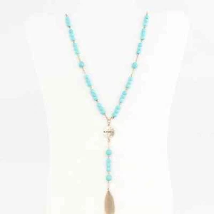 Collana RACHEL Rachel Roy tono oro "Beato" ciondolo perline Y - Foto 1 di 5