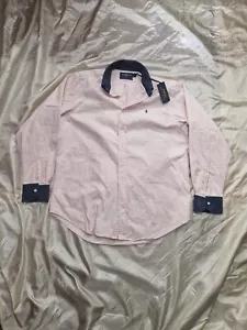 RALPH LAUREN camicia vintage 100% cotone collo e polsini jeans color rosa - Foto 1 di 8