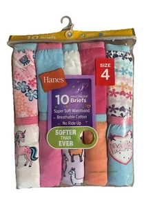Girls 10 Pair Wonder Nation Assorted Colors Briefs Panties Underwear Sz 4 NEW - Picture 1 of 2