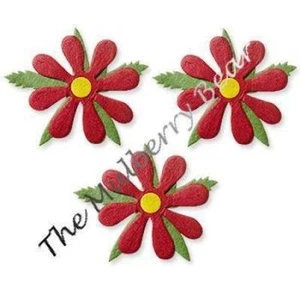 5 Large 2" Burgundy MULBERRY PAPER FLOWERS Cardmaking - Picture 1 of 1