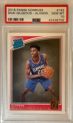 2018 Panini Donruss — Shai Gilgeous-Alexander — 评级新秀 — 完好 PSA 10 — 第 1/2 张图片