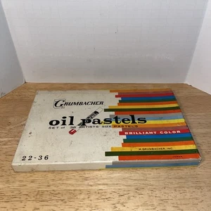 Vintage Grumbacher Oil Pastels Set of 36 Brilliant Color Ad Insert Art 22-36 NOS - Picture 1 of 5